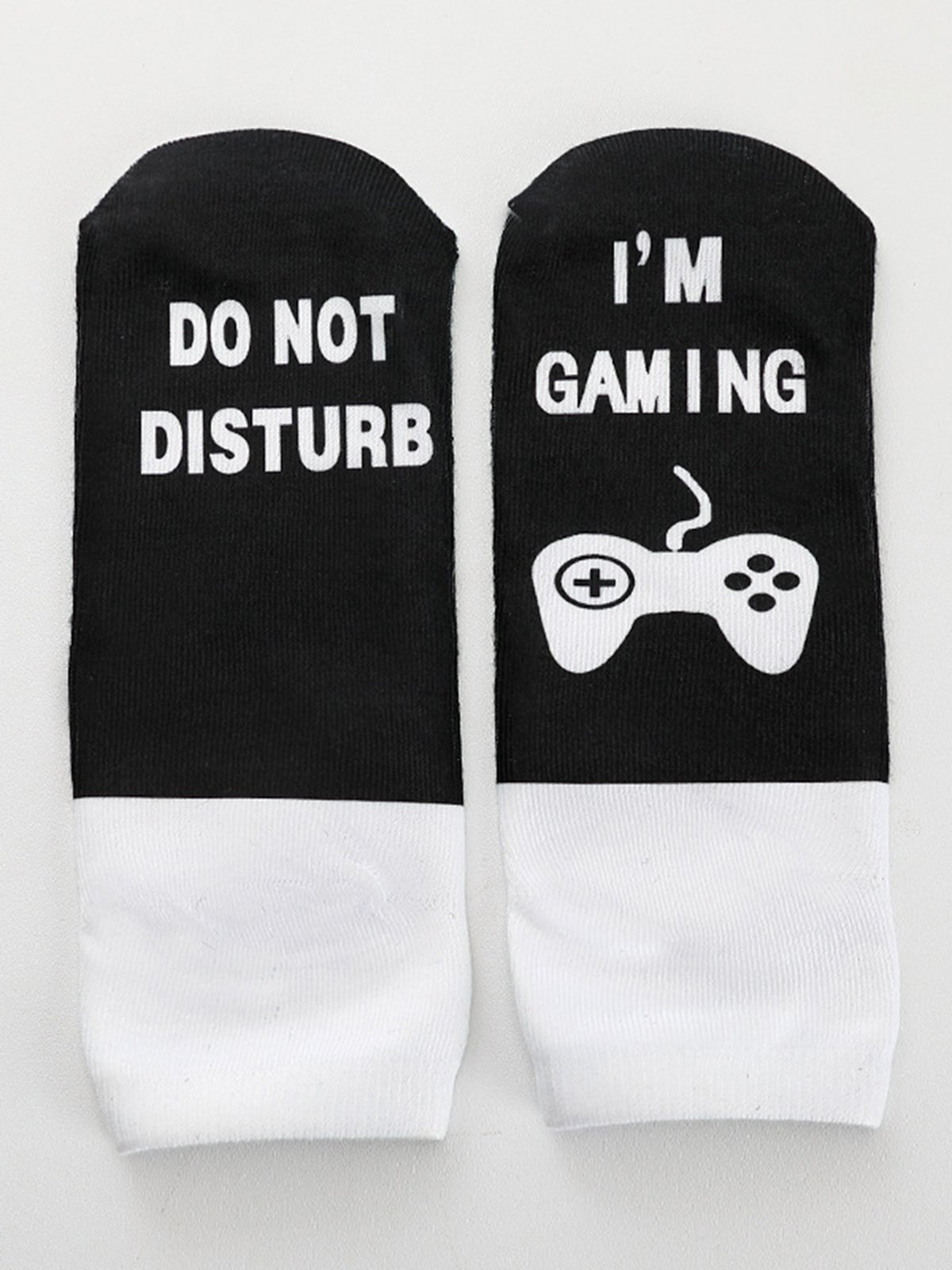 Do Not Disturb I'm Gaming Letters 3D Print Cotton Knit Socks