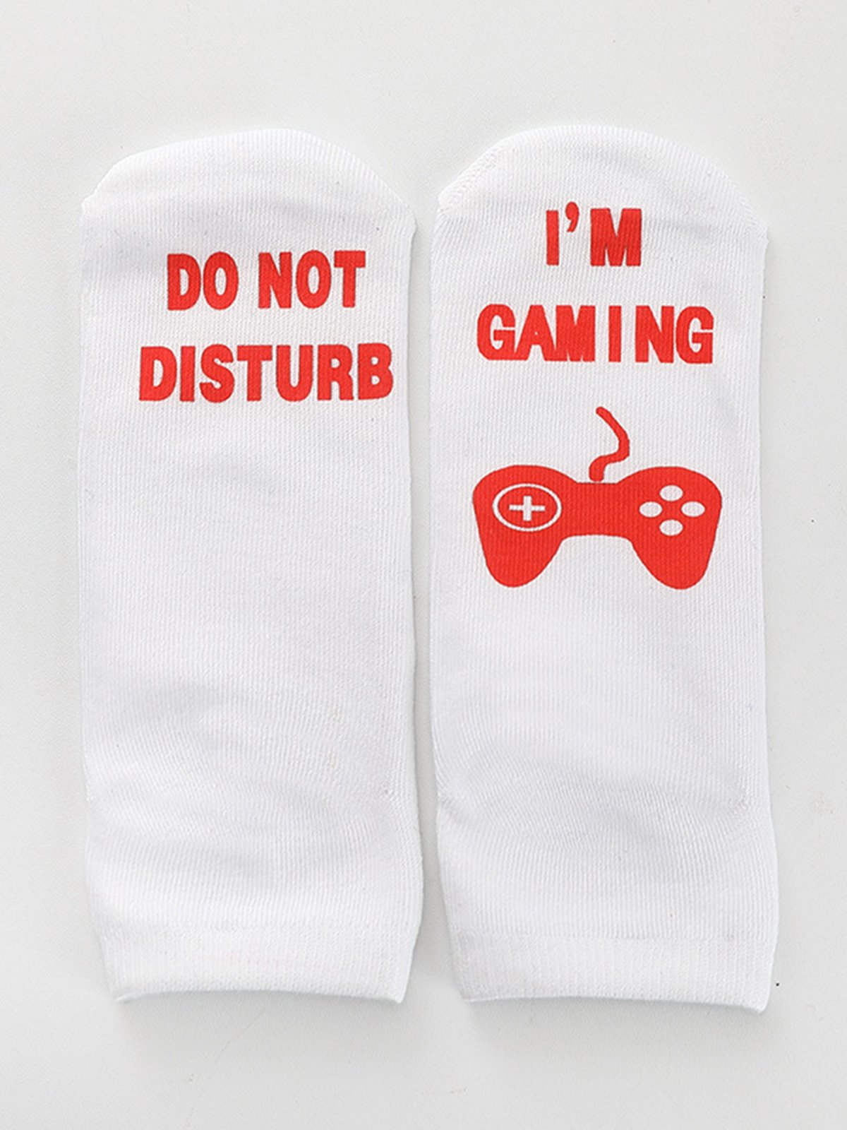 Do Not Disturb I'm Gaming Letters 3D Print Cotton Knit Socks