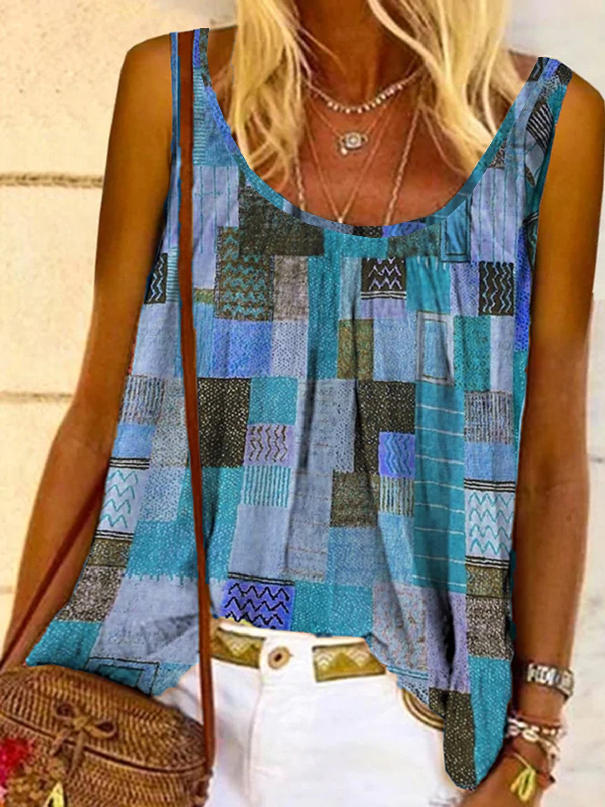 Jersey Crew Neck Loose Tank & Cami