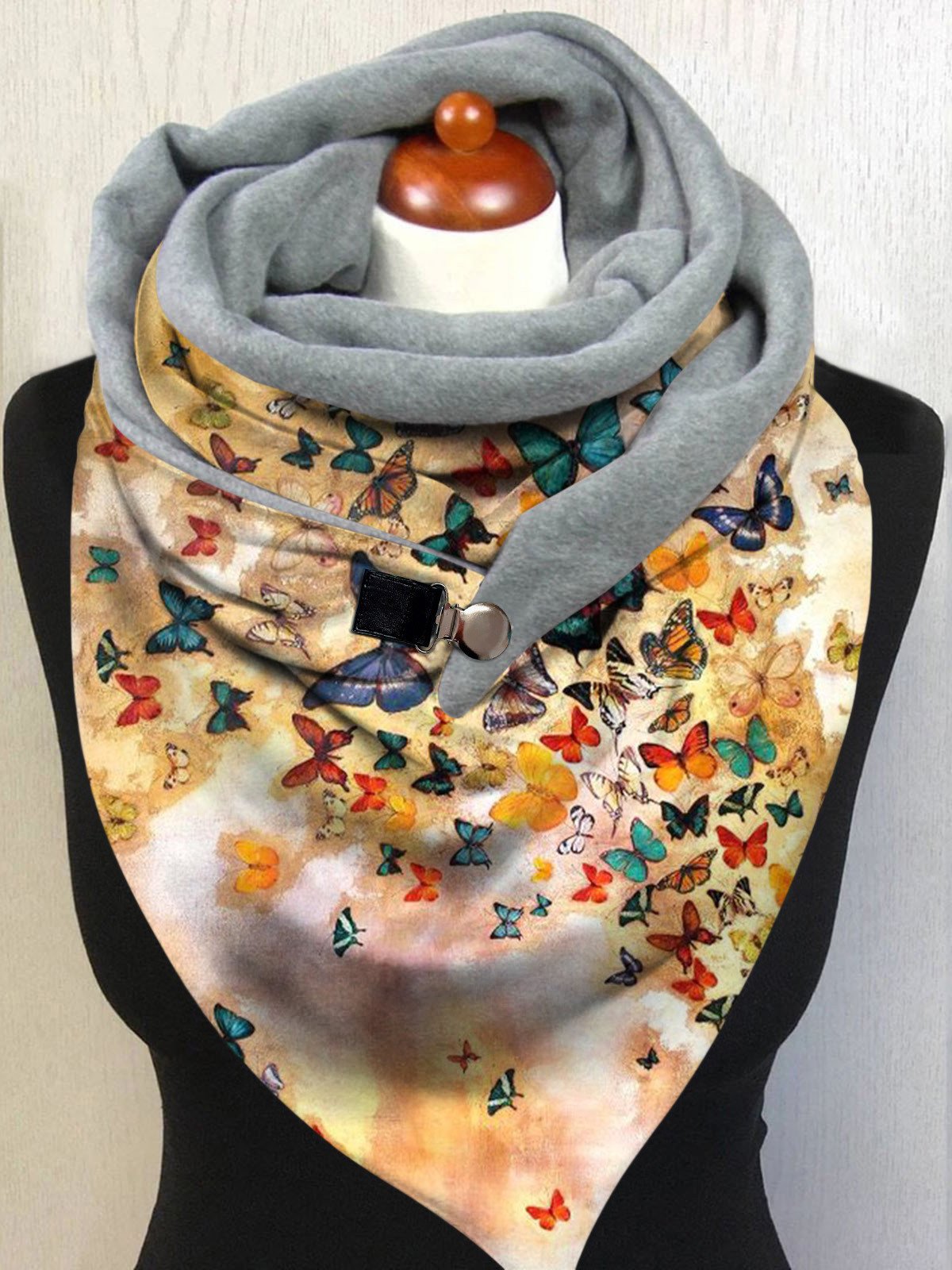 Casual Colorful Heart Pattern Triangle Scarf Windproof/warm