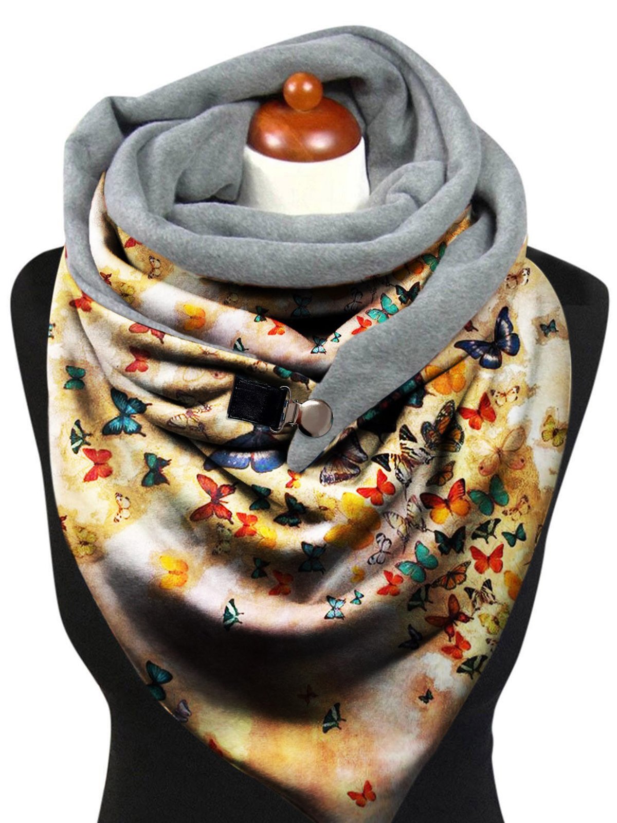 Casual Colorful Heart Pattern Triangle Scarf Windproof/warm