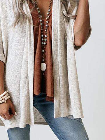 Plain Others Casual Loose Cardigans