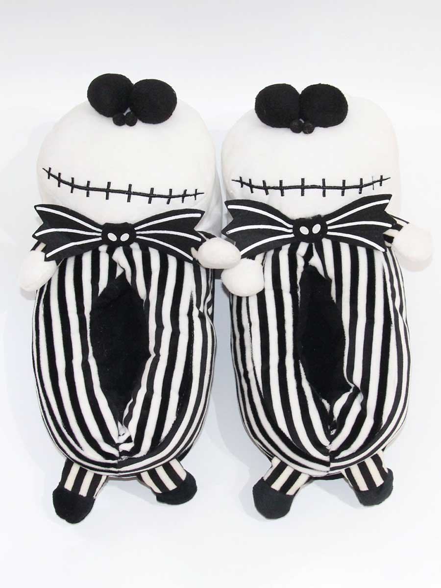 Striped Winter Party Split Joint Party Fabric Fabric Hot List Toe-covered Slippers Living Room Slippers for Women