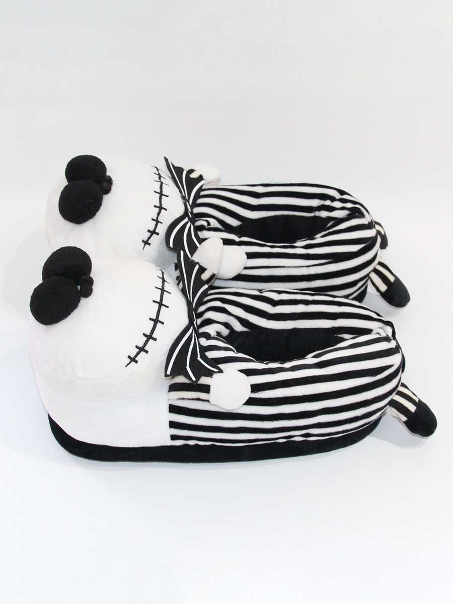 Striped Winter Party Split Joint Party Fabric Fabric Hot List Toe-covered Slippers Living Room Slippers for Women