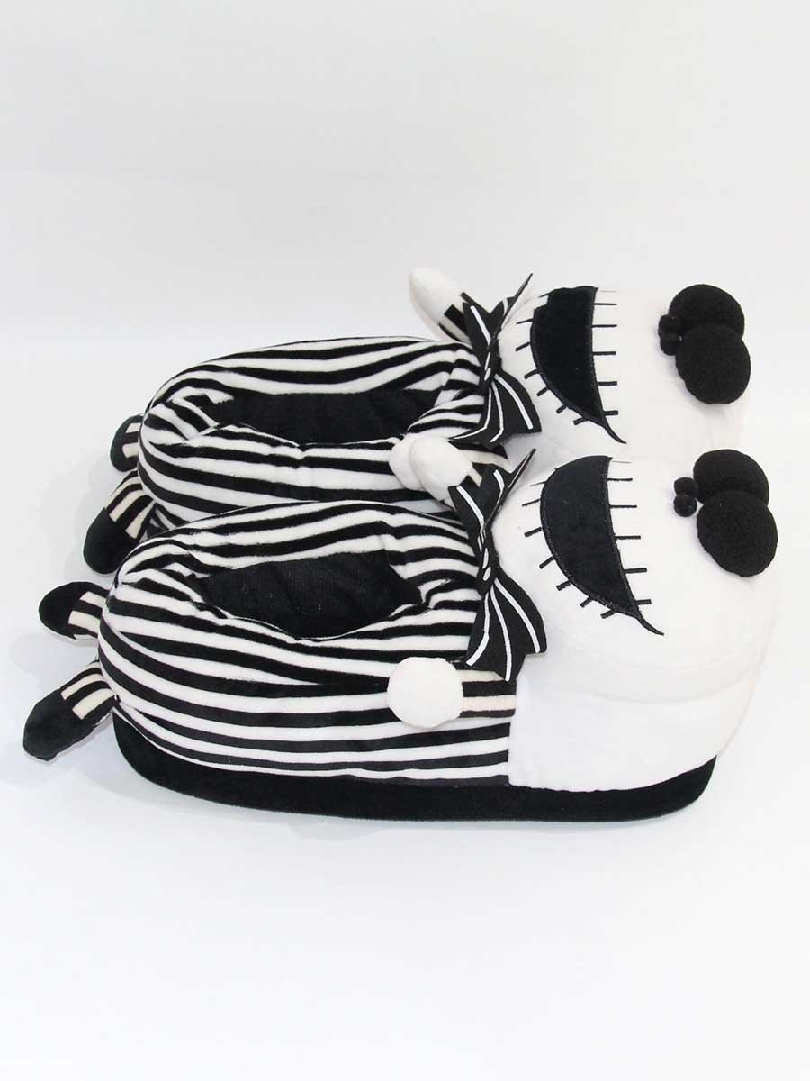 Striped Winter Party Split Joint Party Fabric Fabric Hot List Toe-covered Slippers Living Room Slippers for Women