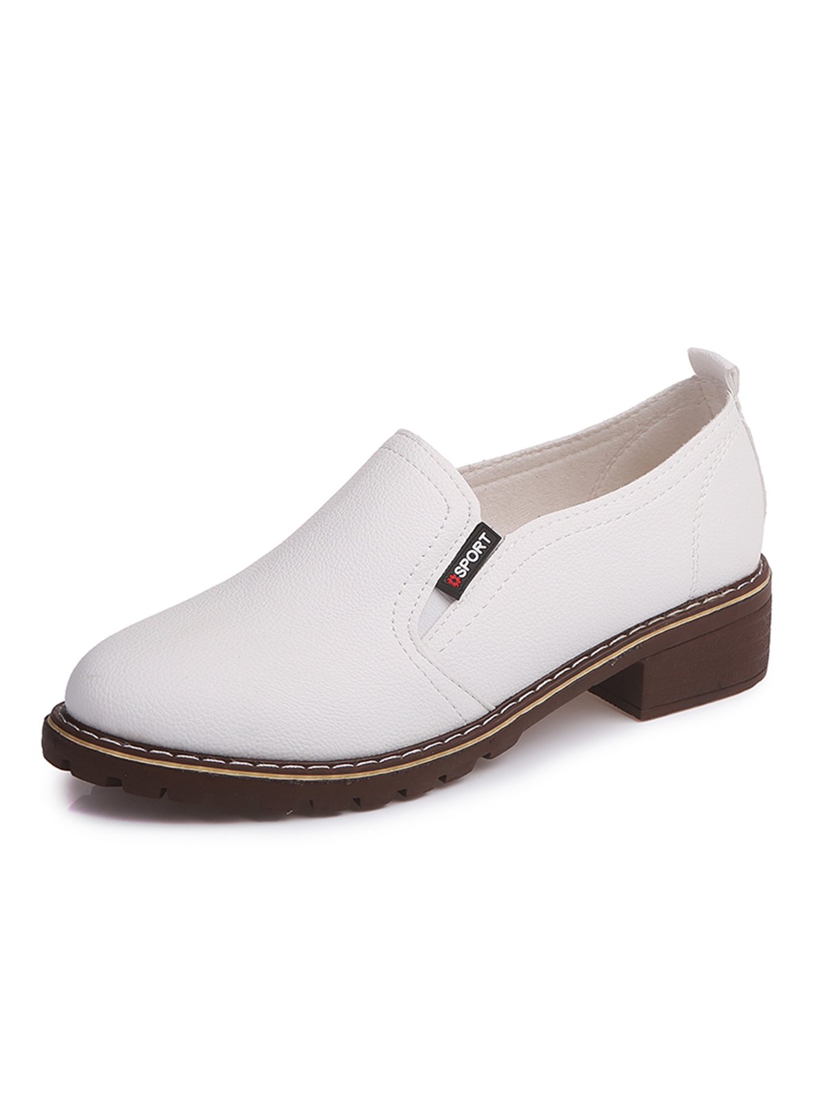 Casual Plain All Season Non-Slip PU Pu Slip On Loafers Standard Flats for Women