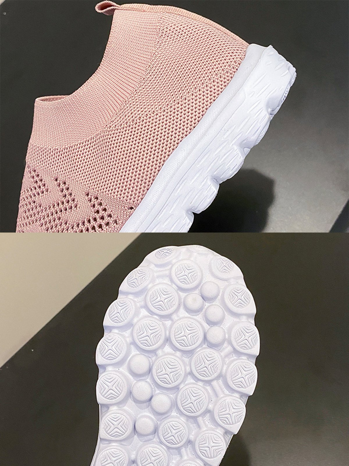 Geometric Lightweight Soft Sole Non-Slip Flyknit Sneakers