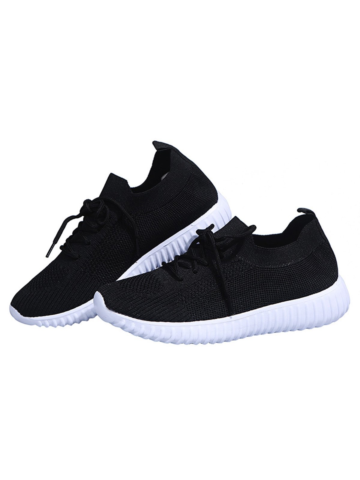 Plain Color Simple Casual Soft Flyknit Sneakers