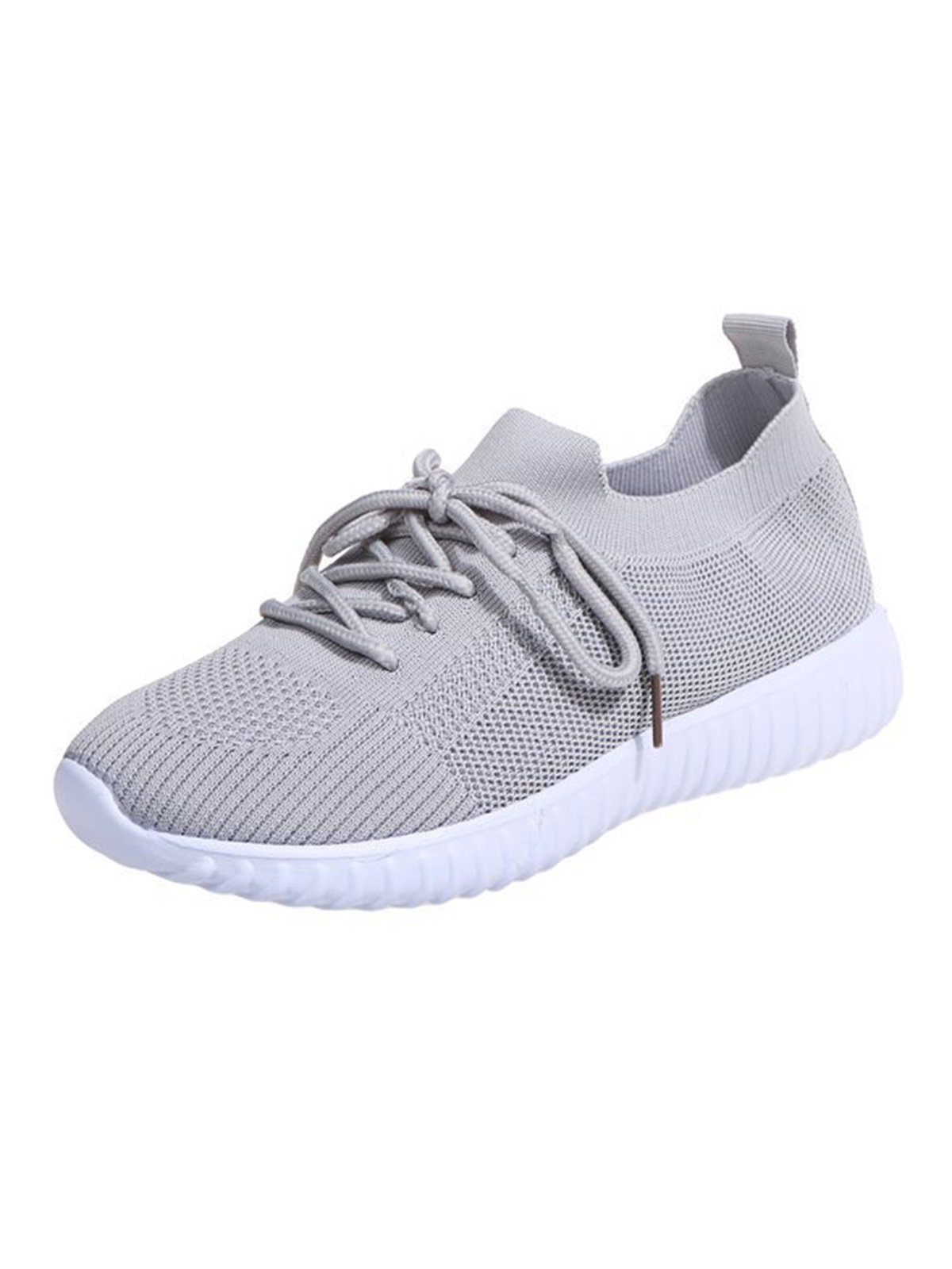 Plain Color Simple Casual Soft Flyknit Sneakers