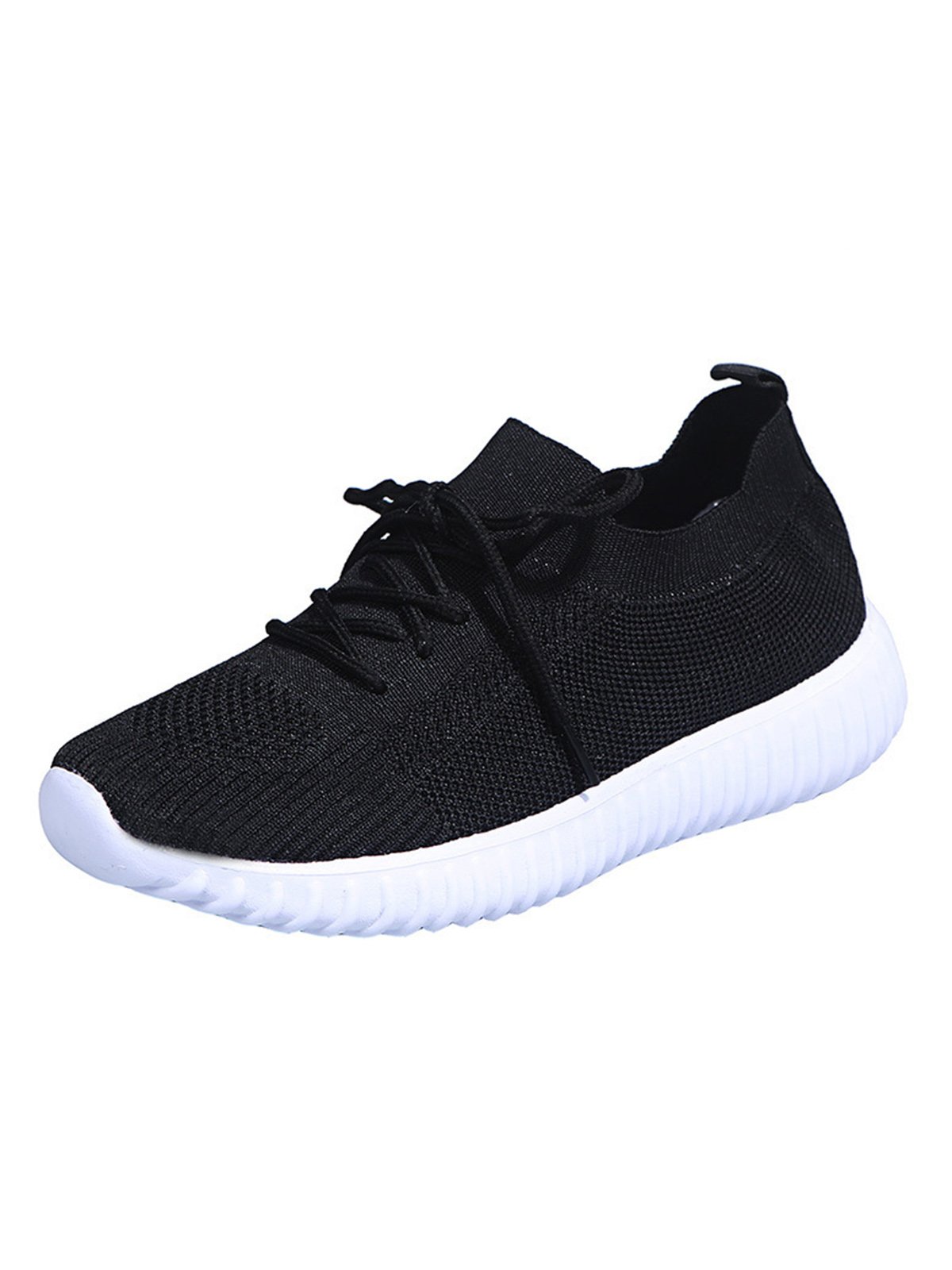 Plain Color Simple Casual Soft Flyknit Sneakers