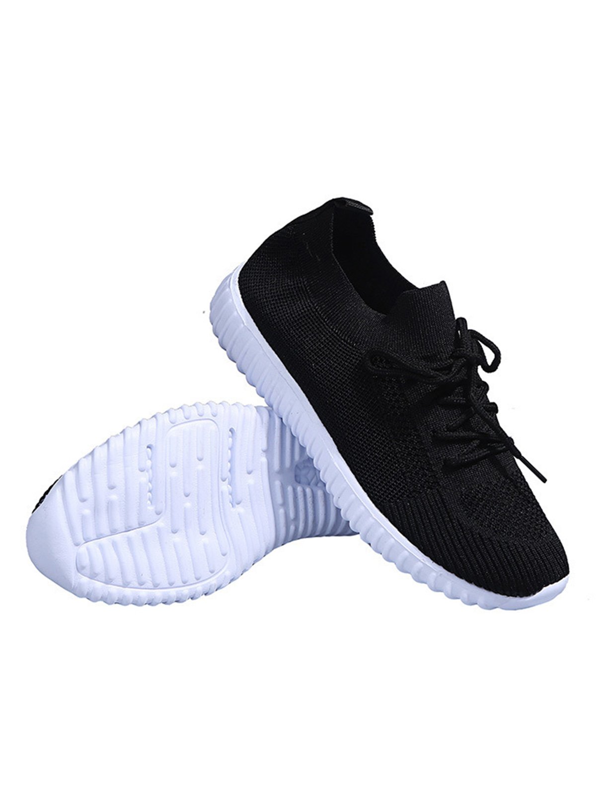 Plain Color Simple Casual Soft Flyknit Sneakers
