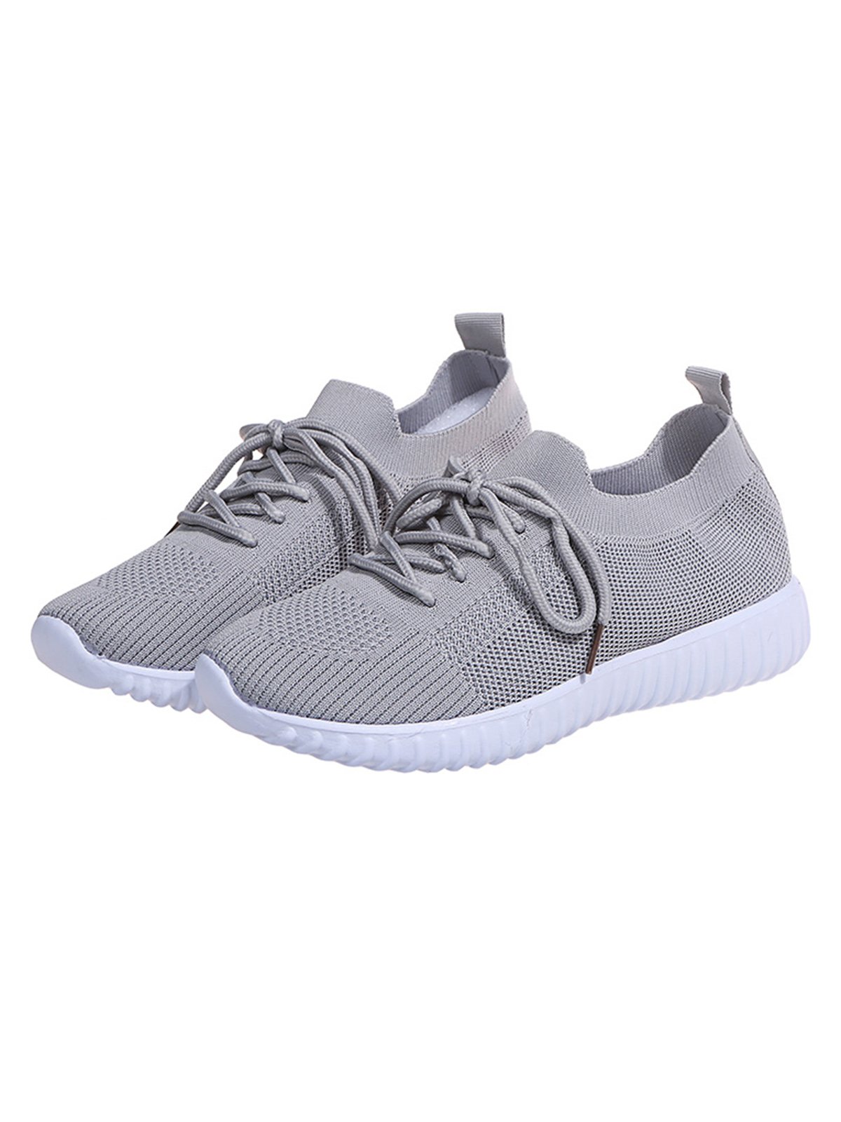 Plain Color Simple Casual Soft Flyknit Sneakers