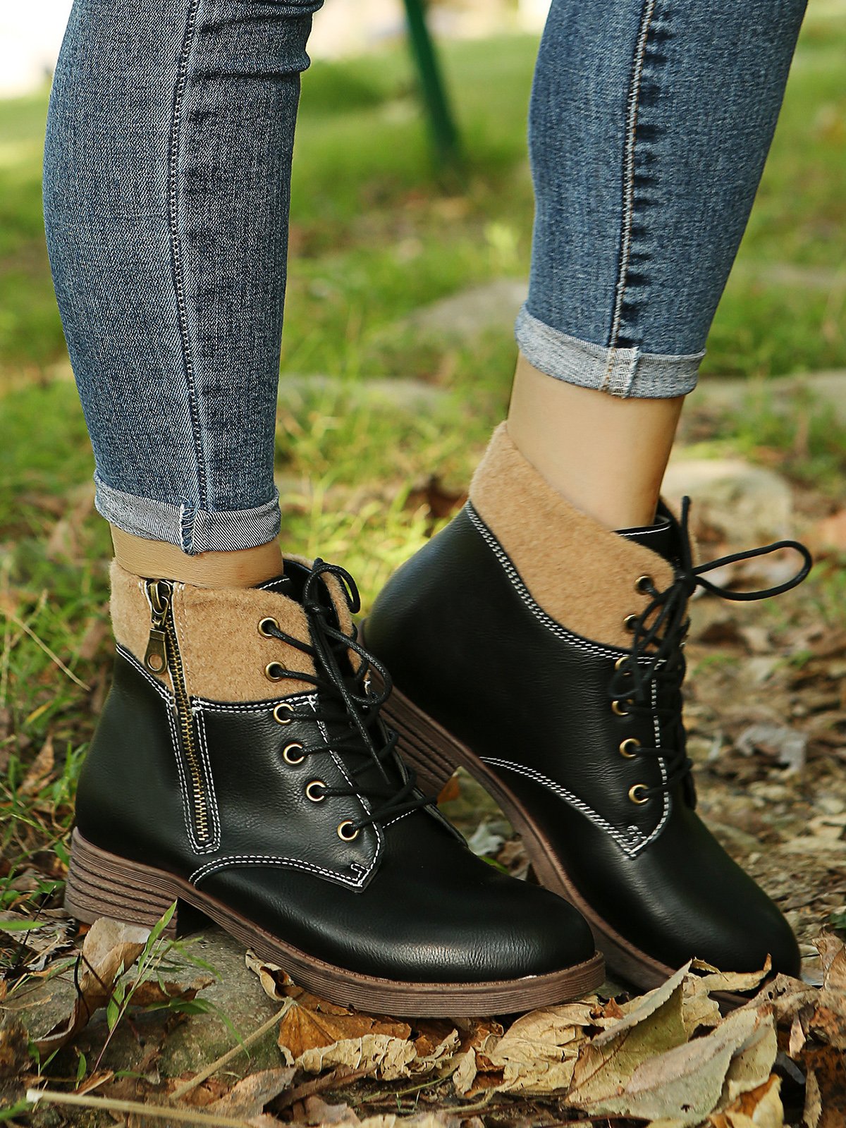 Casual Simple Plain Upgraded Martin Combat Combat Boots