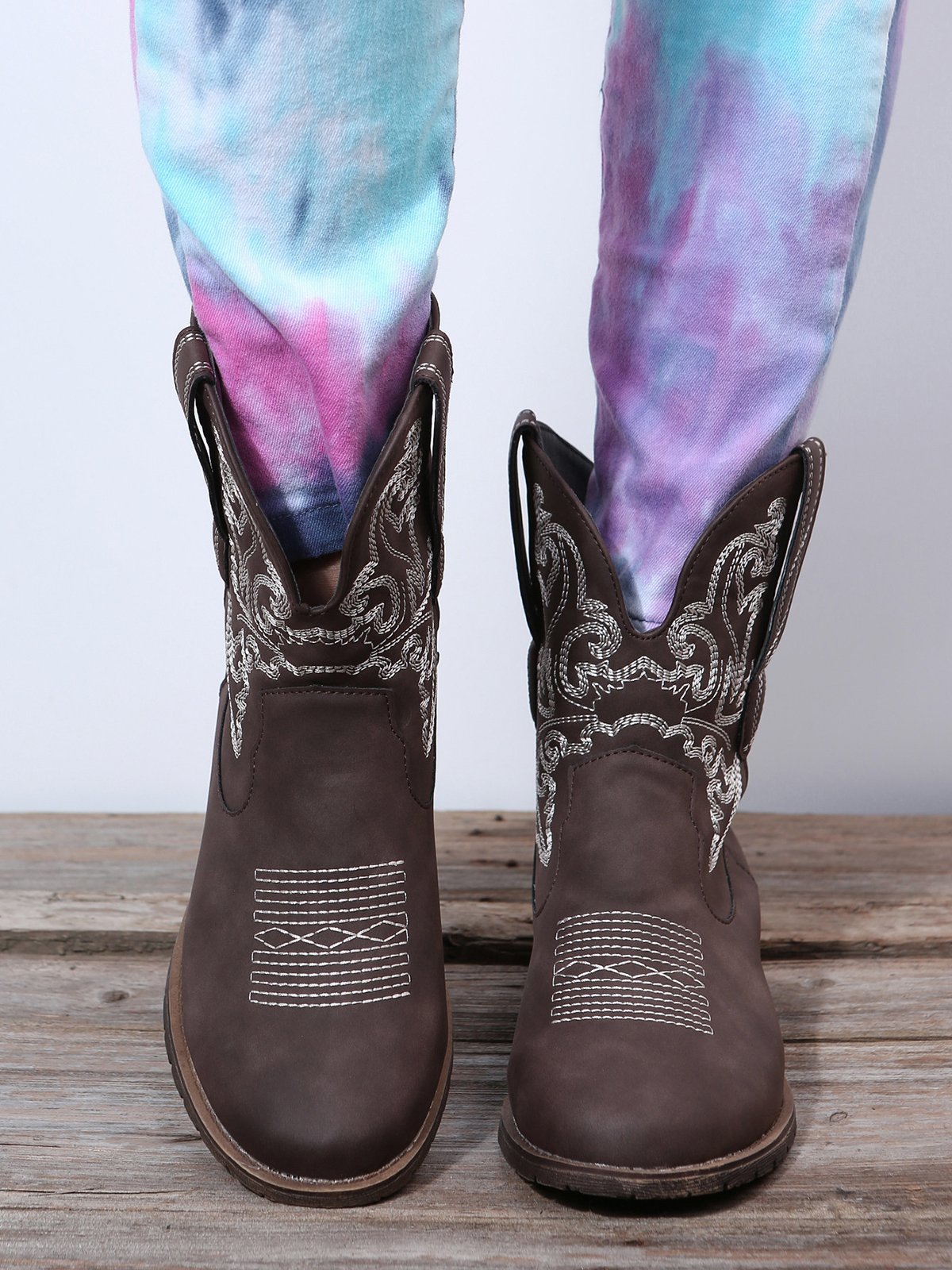 Retro Ethnic Embroidered Cowboy Cowboy Boot