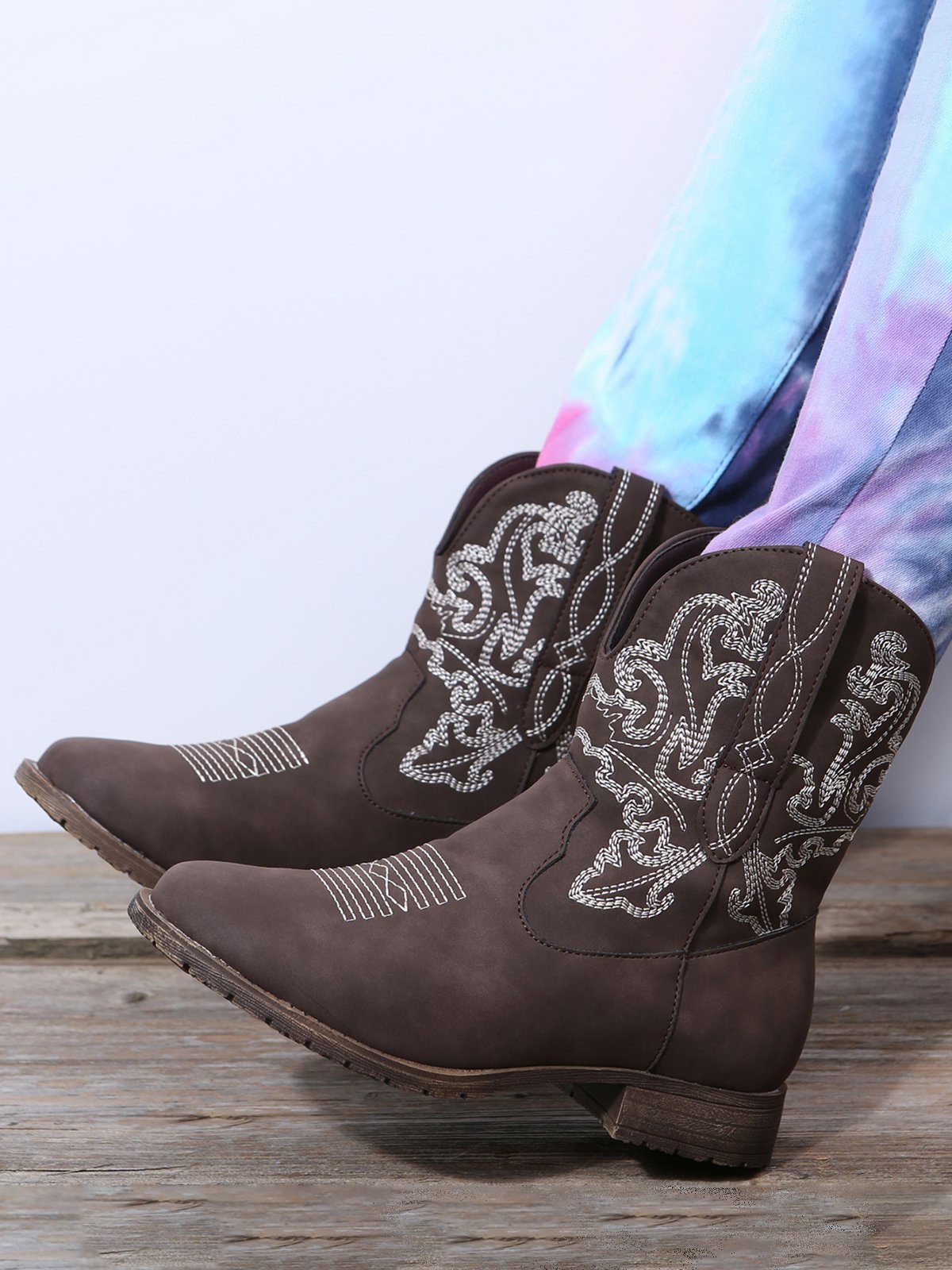 Retro Ethnic Embroidered Cowboy Cowboy Boot