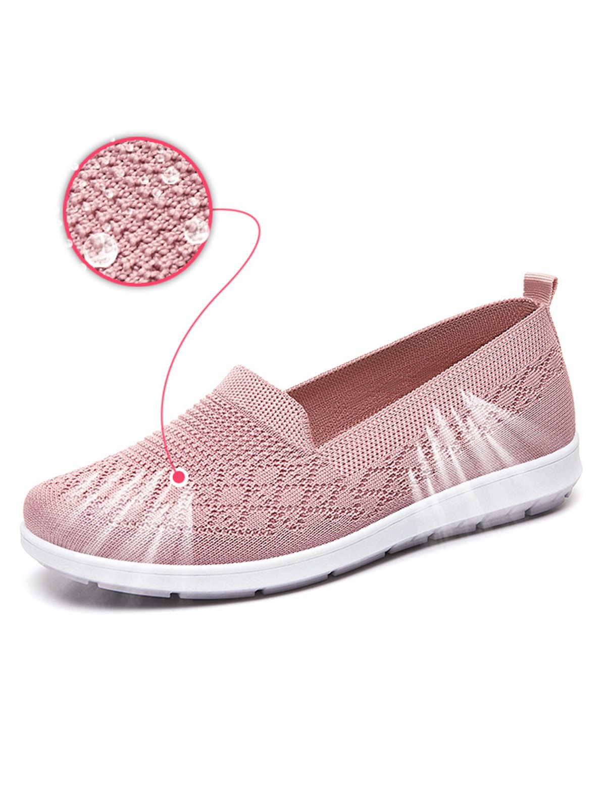Round Toe Breathable Mesh Flat Heel Soft Sole Comfortable Lightweight Casual Sneakers