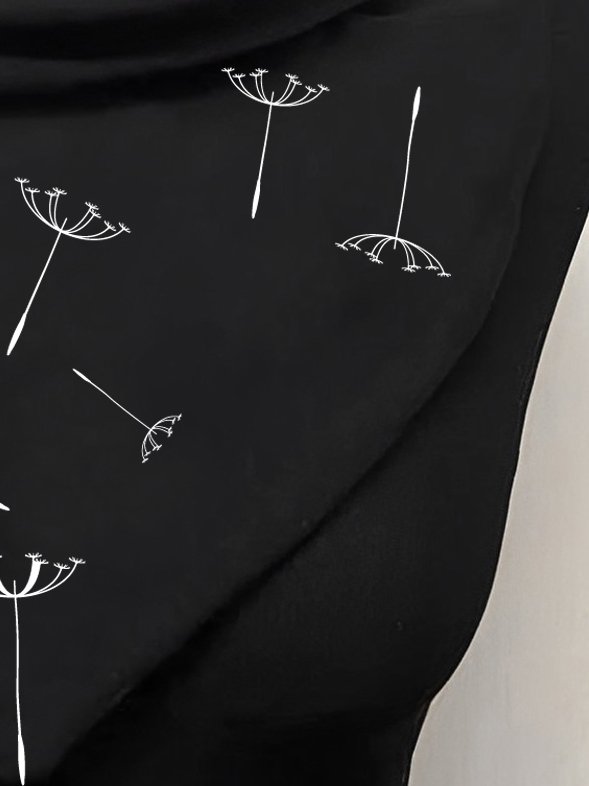 Women's Dandelion Print Triangle Scarf Casual Mature