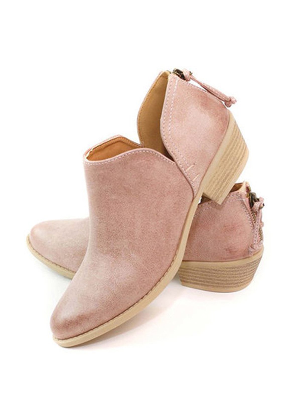 Plus Size Chunky Heel Short Boots Female Non-slip Cute Bootie