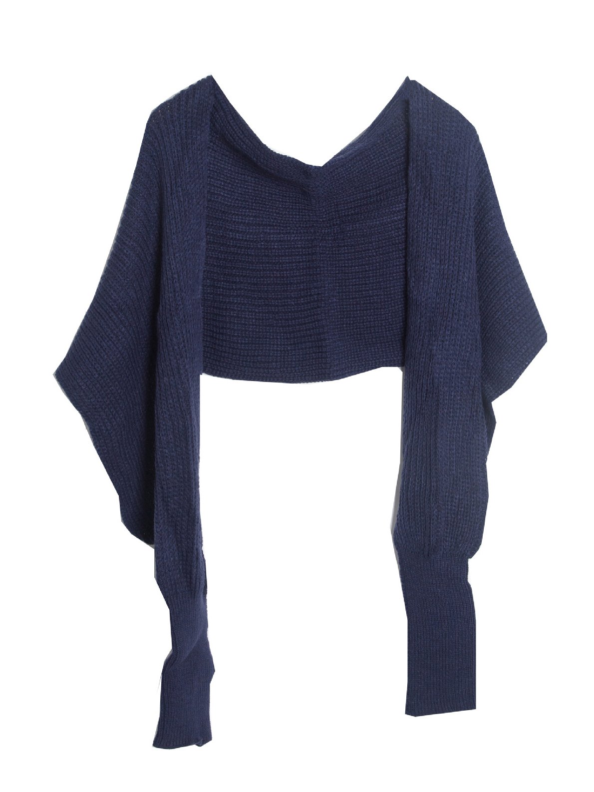 Simple Casual Shawl Sleeves Integrated Scarf