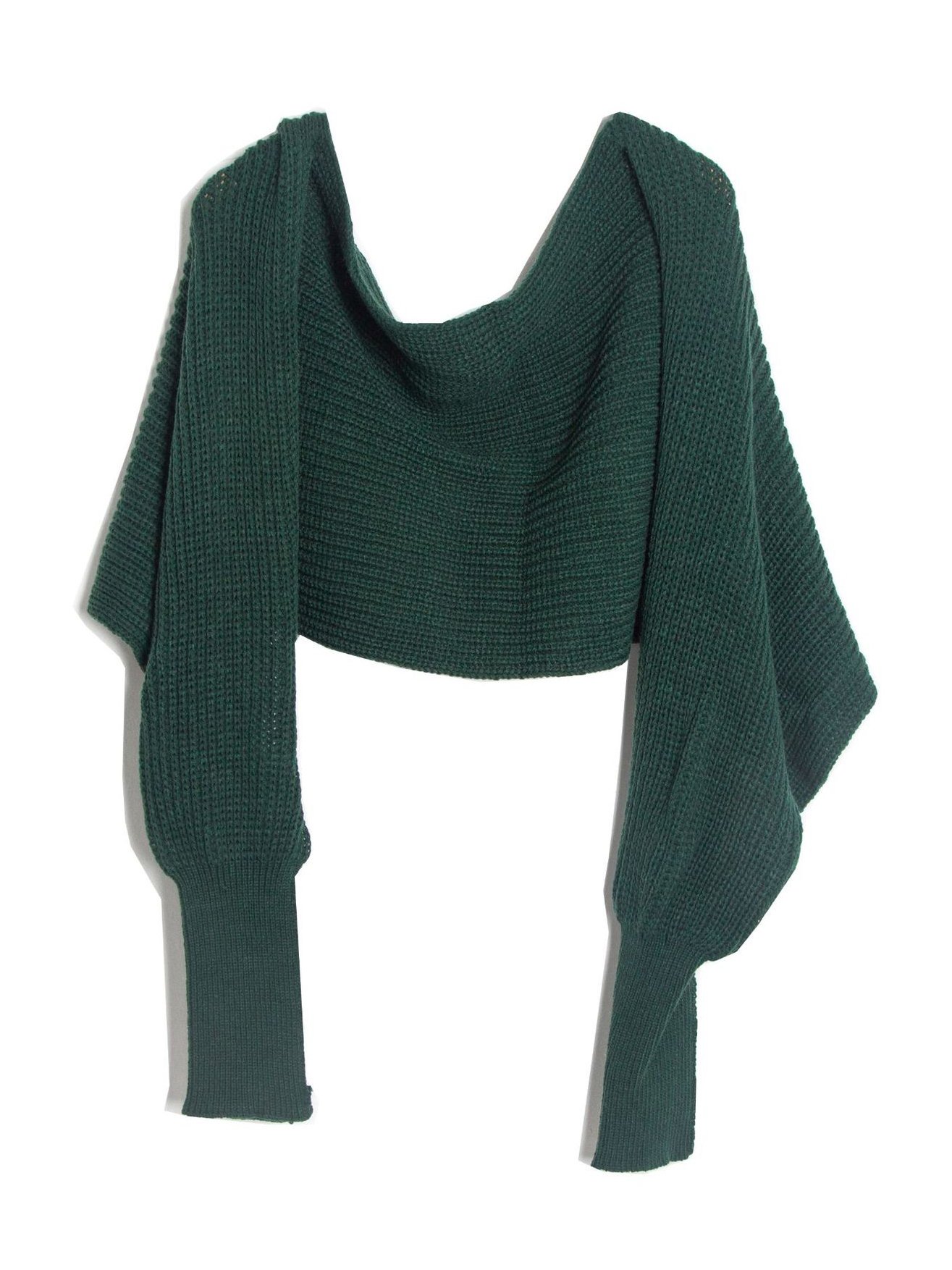 Simple Casual Shawl Sleeves Integrated Scarf