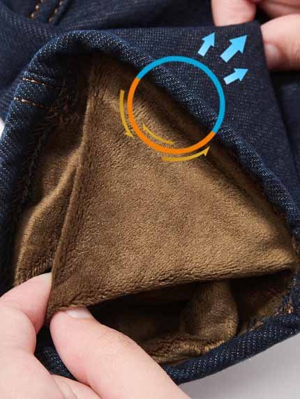 Tight Casual High Elasticity Fleece Thermal Jeans