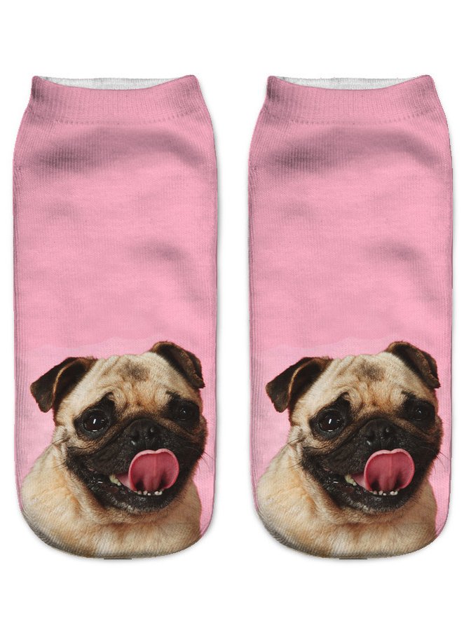 Casual 3D Printing Gradient Color Dog Pattern Socks Everyday Home