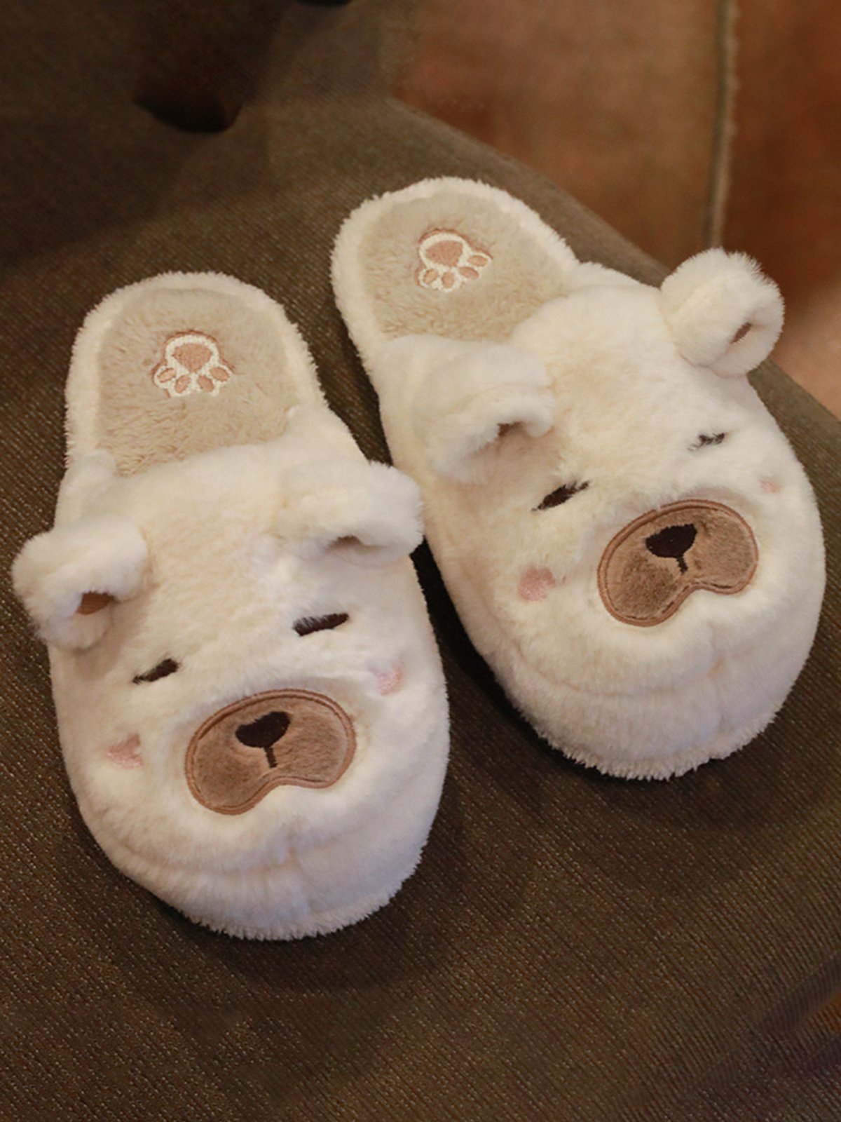 Cartoon Bear Shape Non-slip Warm Home Slippers