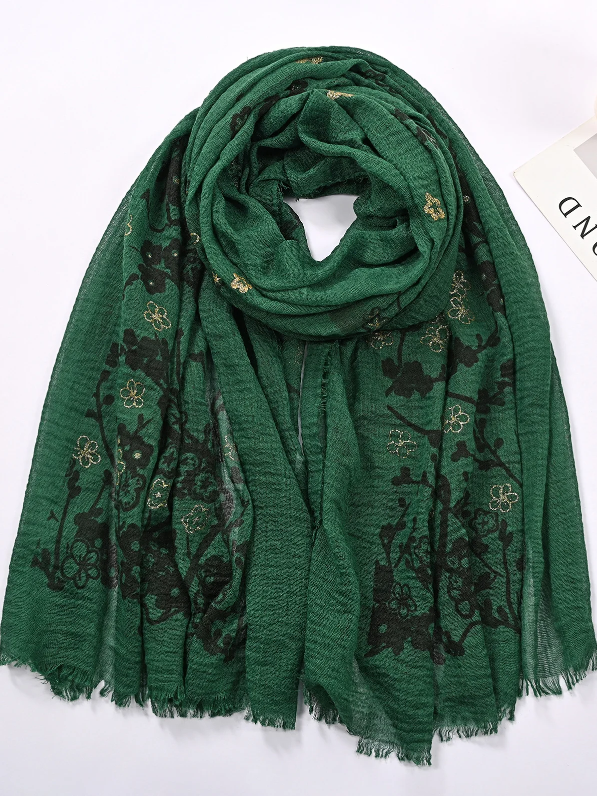 Ethnic Vintage Cotton Linen Floral Pattern Scarf Silk Scarf Shawl