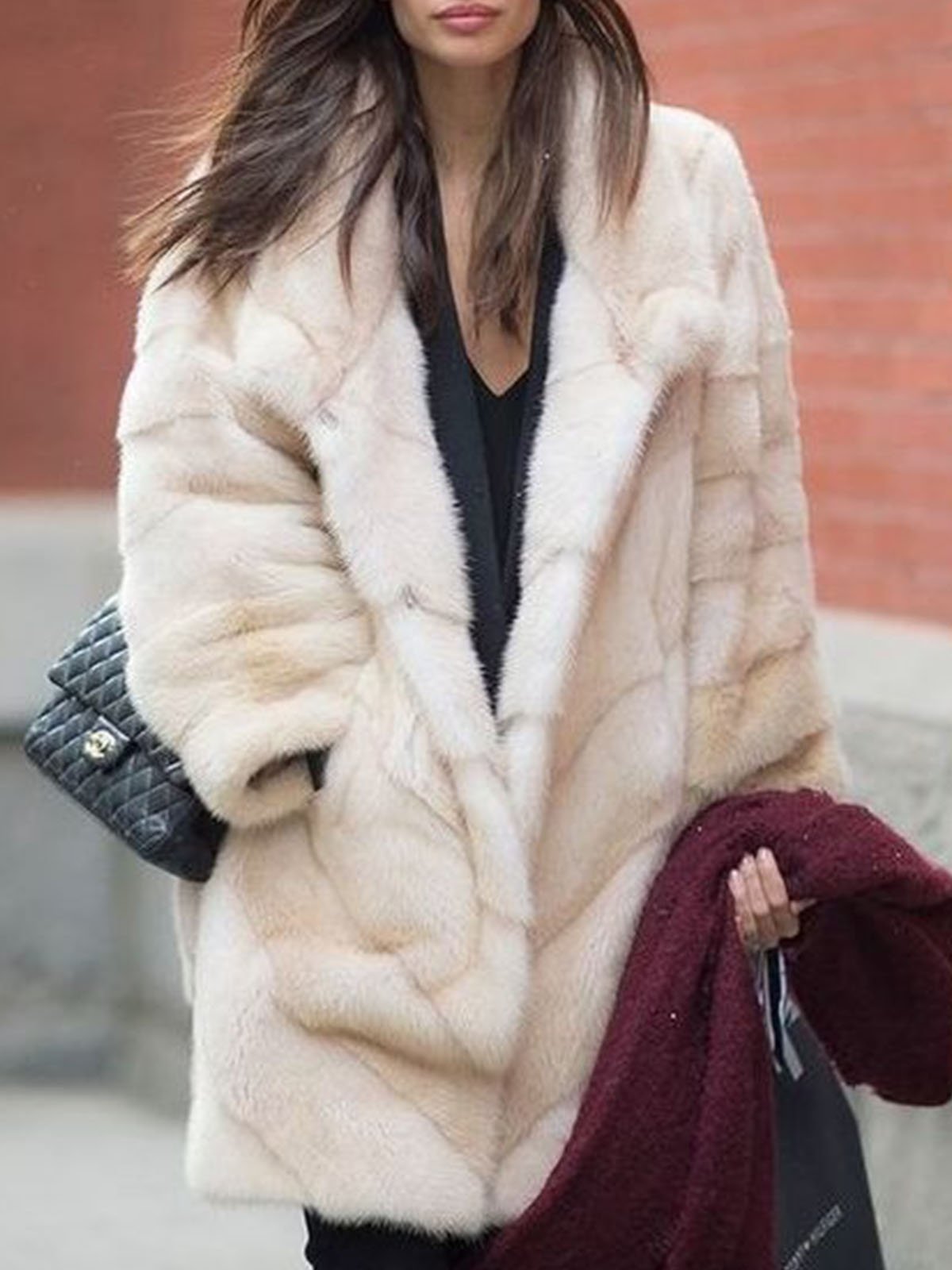 Casual Plain Shawl Collar Long sleeve Long sleeve Teddy Jacket