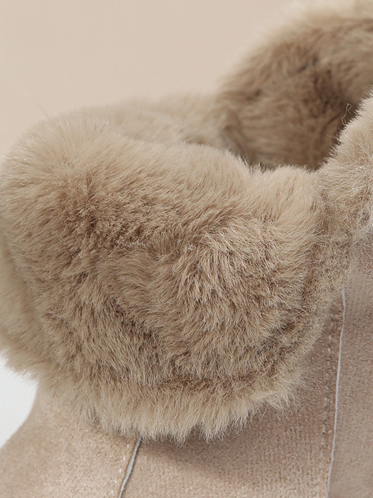 Women's Fleece Warm Chunky Heel Round Toe Ski Boots