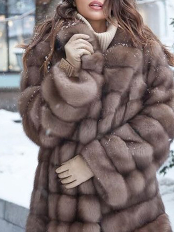 Casual Plain Shawl Collar Long sleeve Teddy Jacket