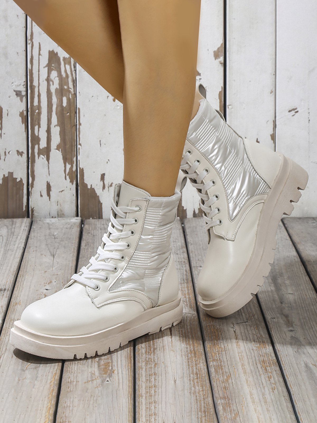 Down Panel Thermal Biker Boots