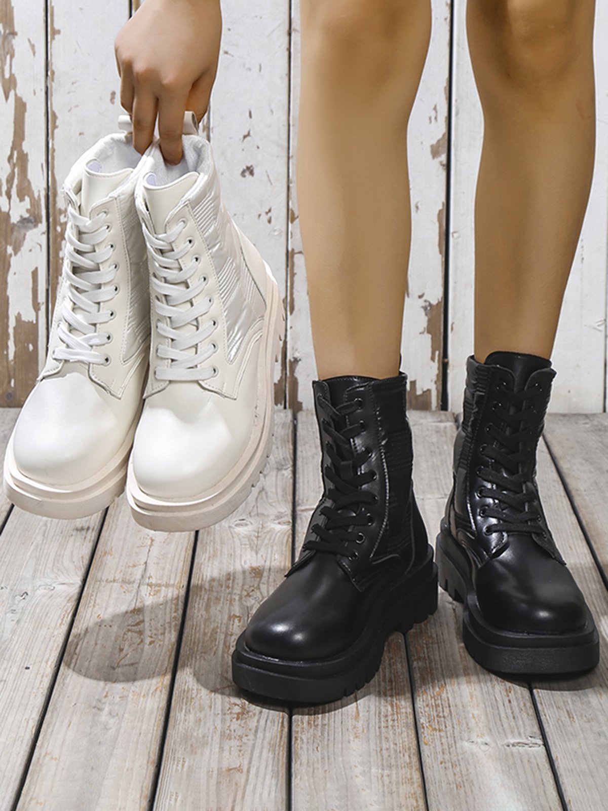 Down Panel Thermal Biker Boots