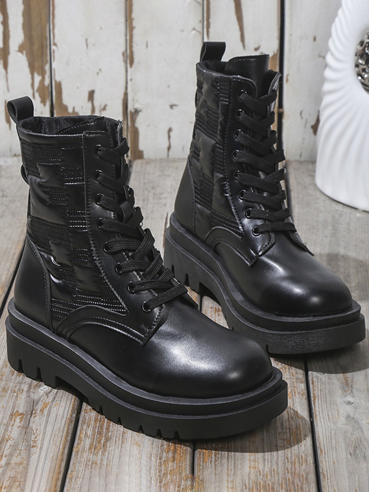 Down Panel Thermal Biker Boots