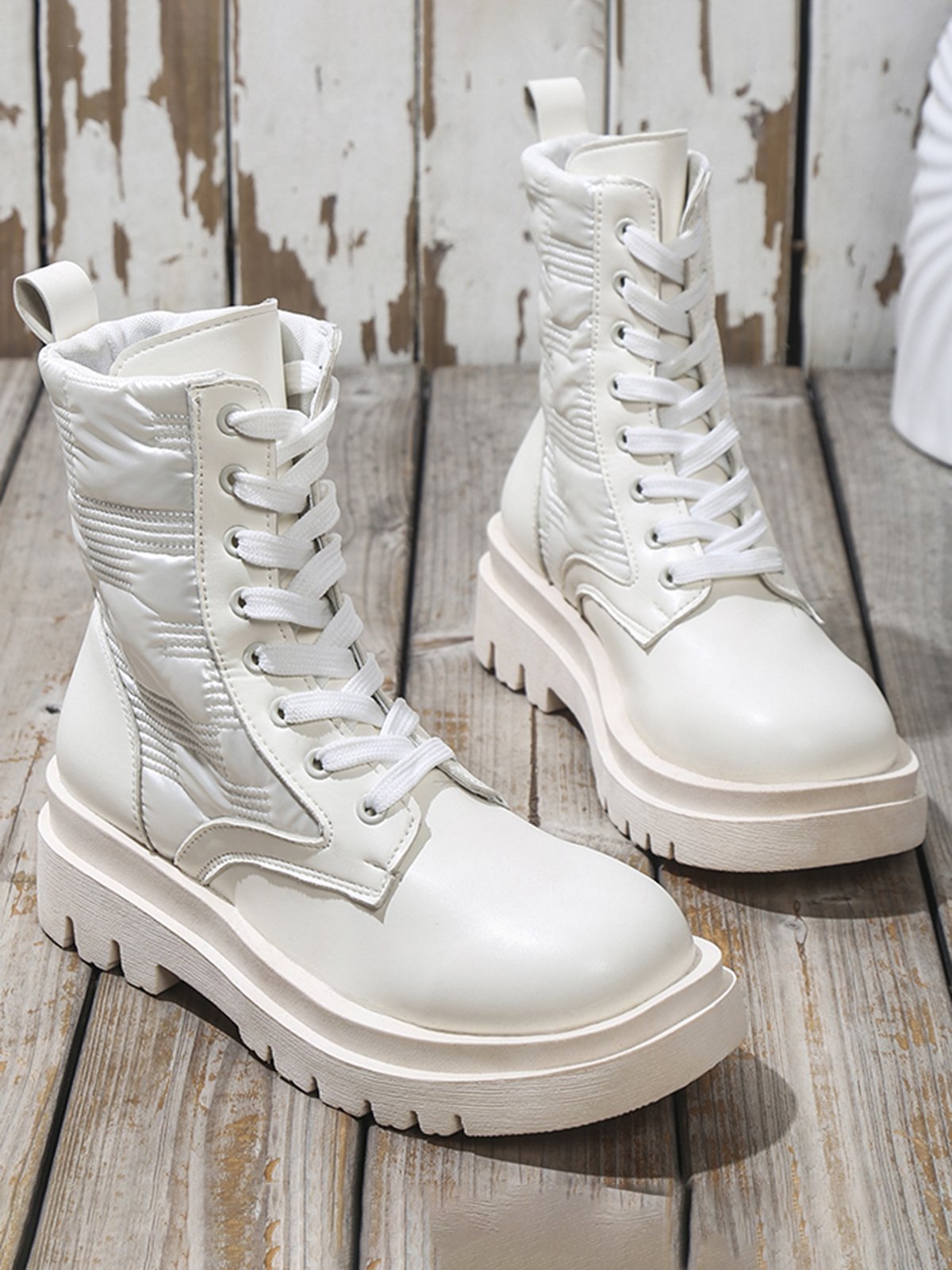 Down Panel Thermal Biker Boots