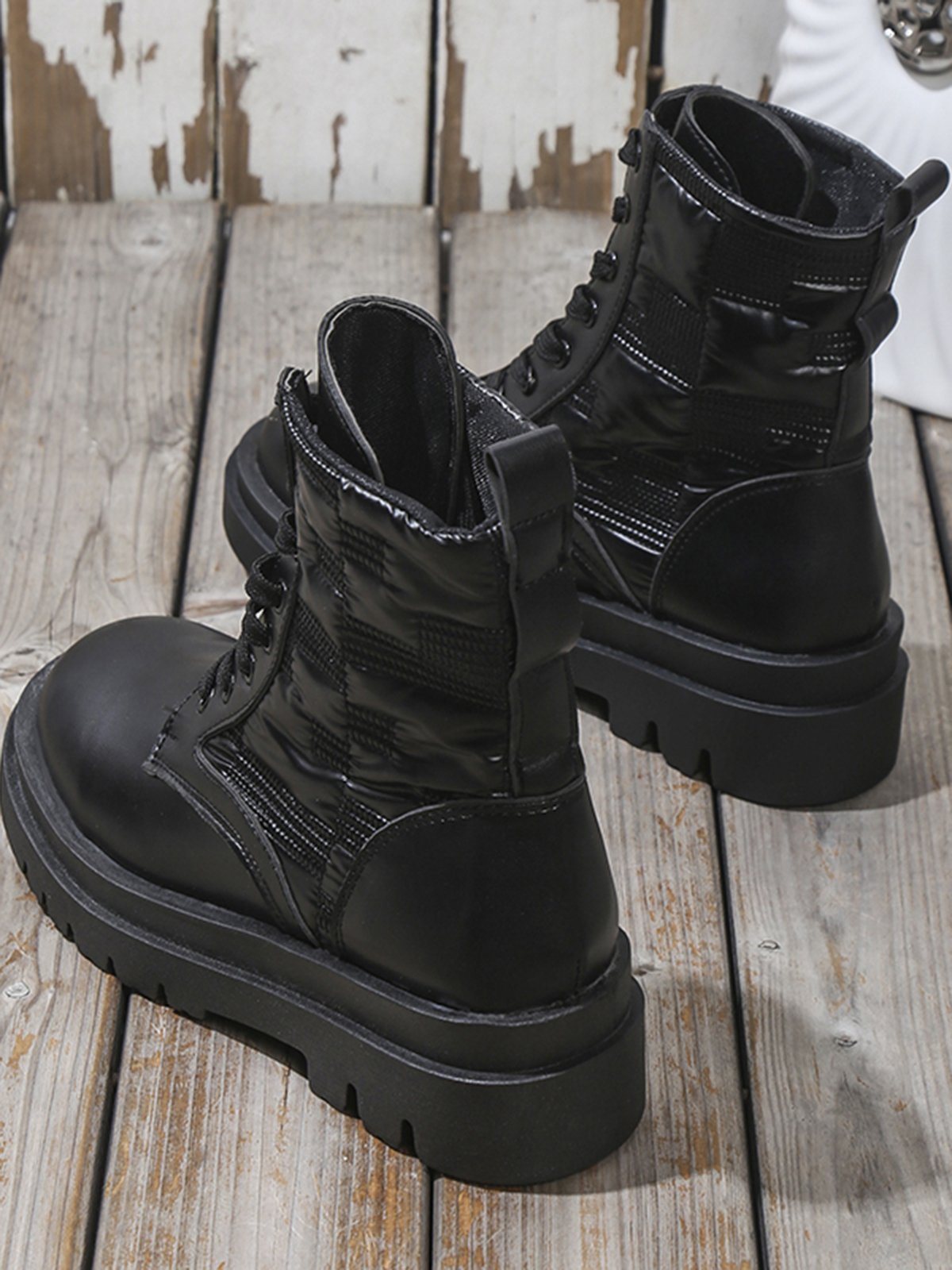 Down Panel Thermal Biker Boots