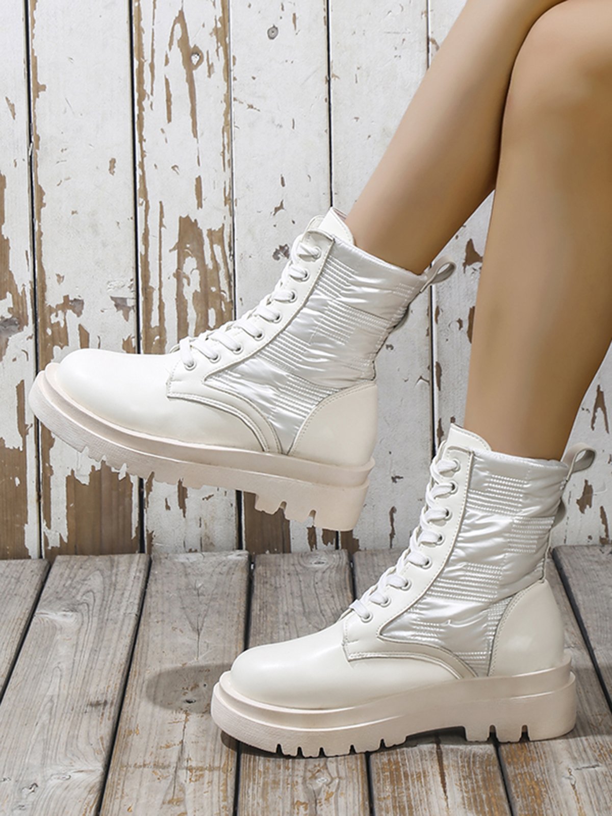 Down Panel Thermal Biker Boots