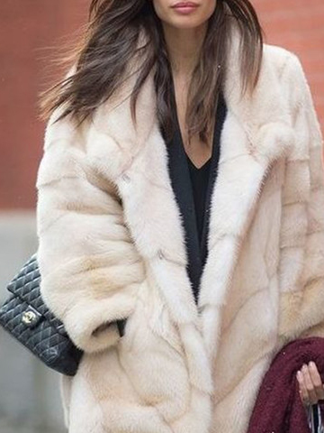 Casual Plain Shawl Collar Long sleeve Long sleeve Teddy Jacket