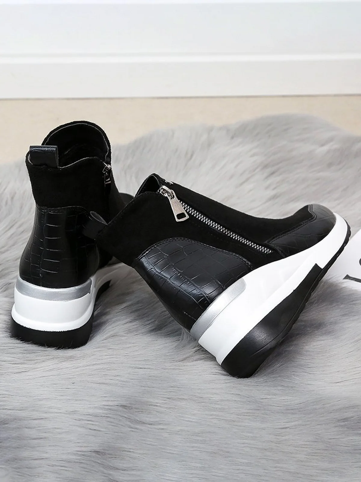 Faux Suede Panel Sports Booties
