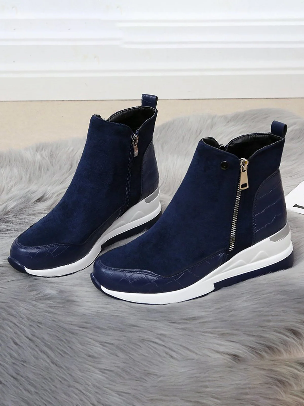 Faux Suede Panel Sports Booties