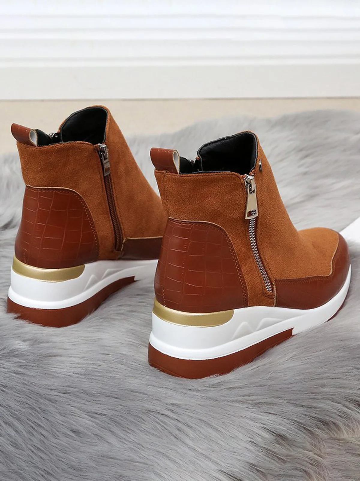 Faux Suede Panel Sports Booties