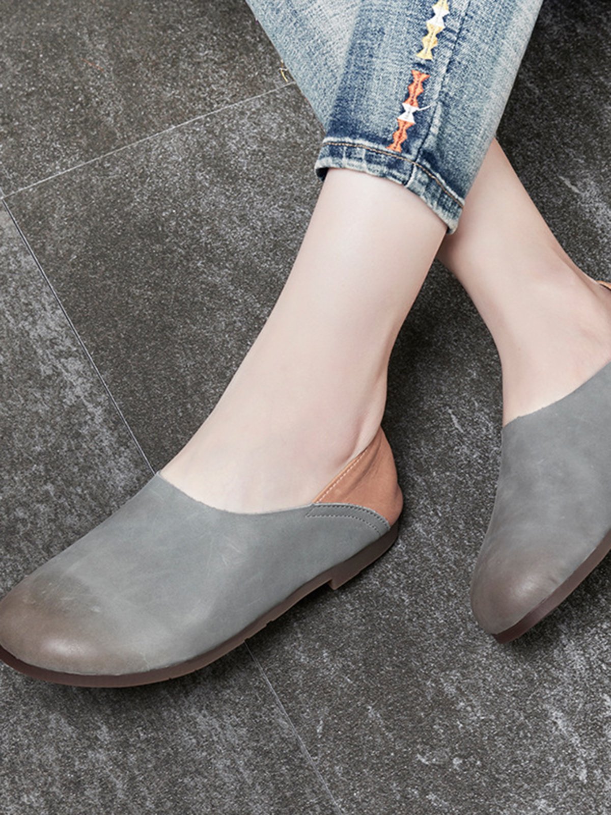 Vintage Casual Patchwork Flats