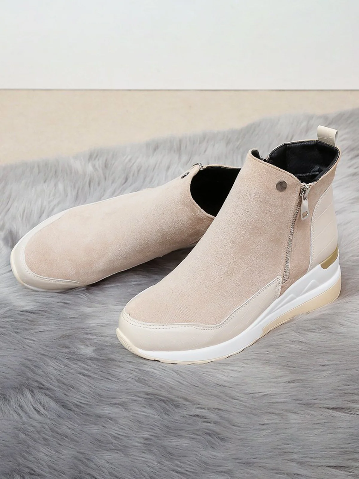 Faux Suede Panel Sports Booties