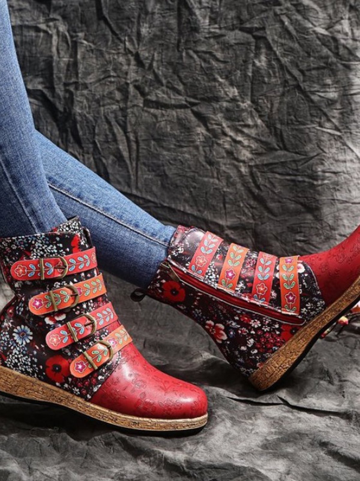 Ethnic Vintage Floral Boots