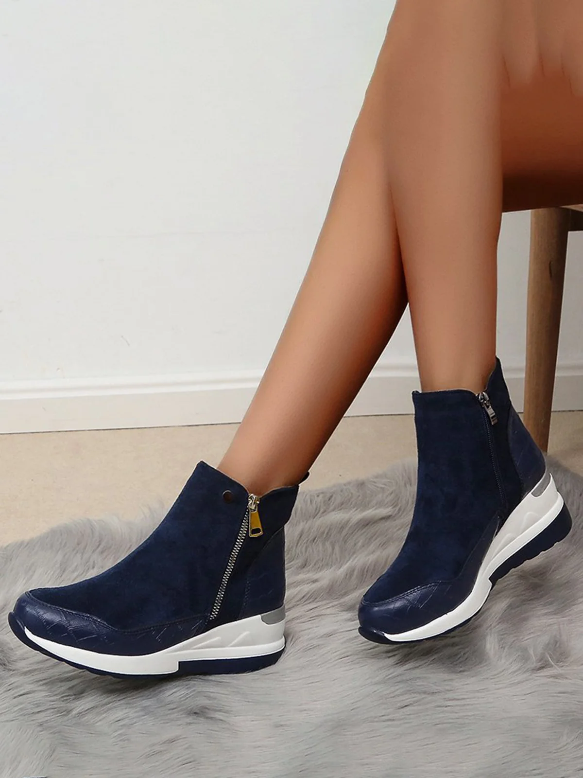Faux Suede Panel Sports Booties