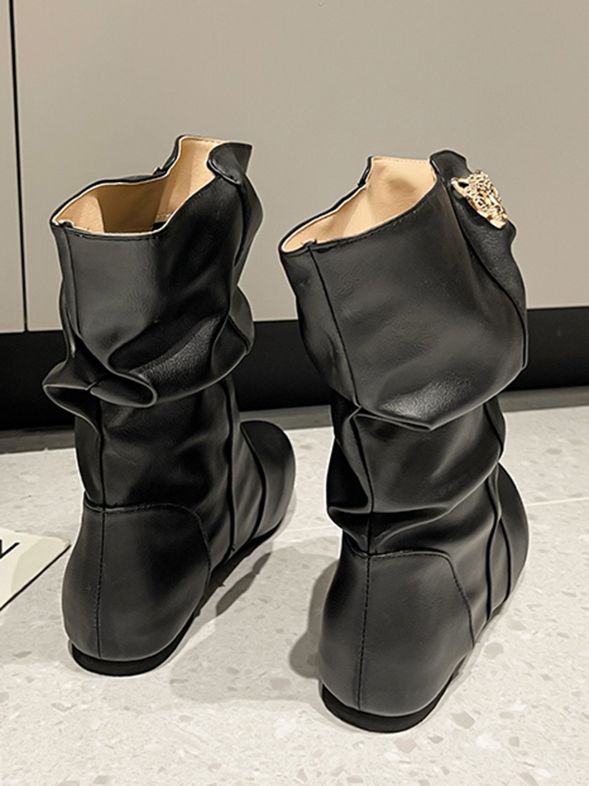 Tiger Metal Trim Crinkle Boots