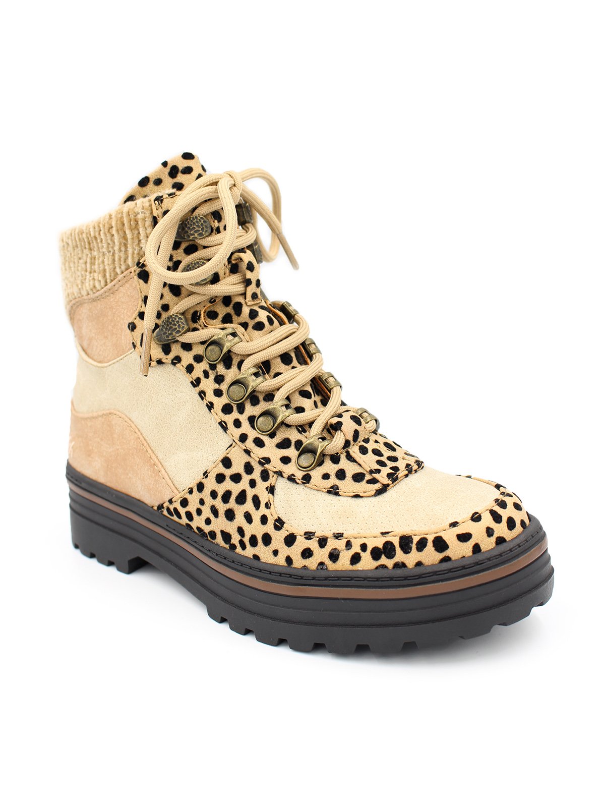 Leopard Print Plain Champagne Patchwork Warm Outdoor Boots