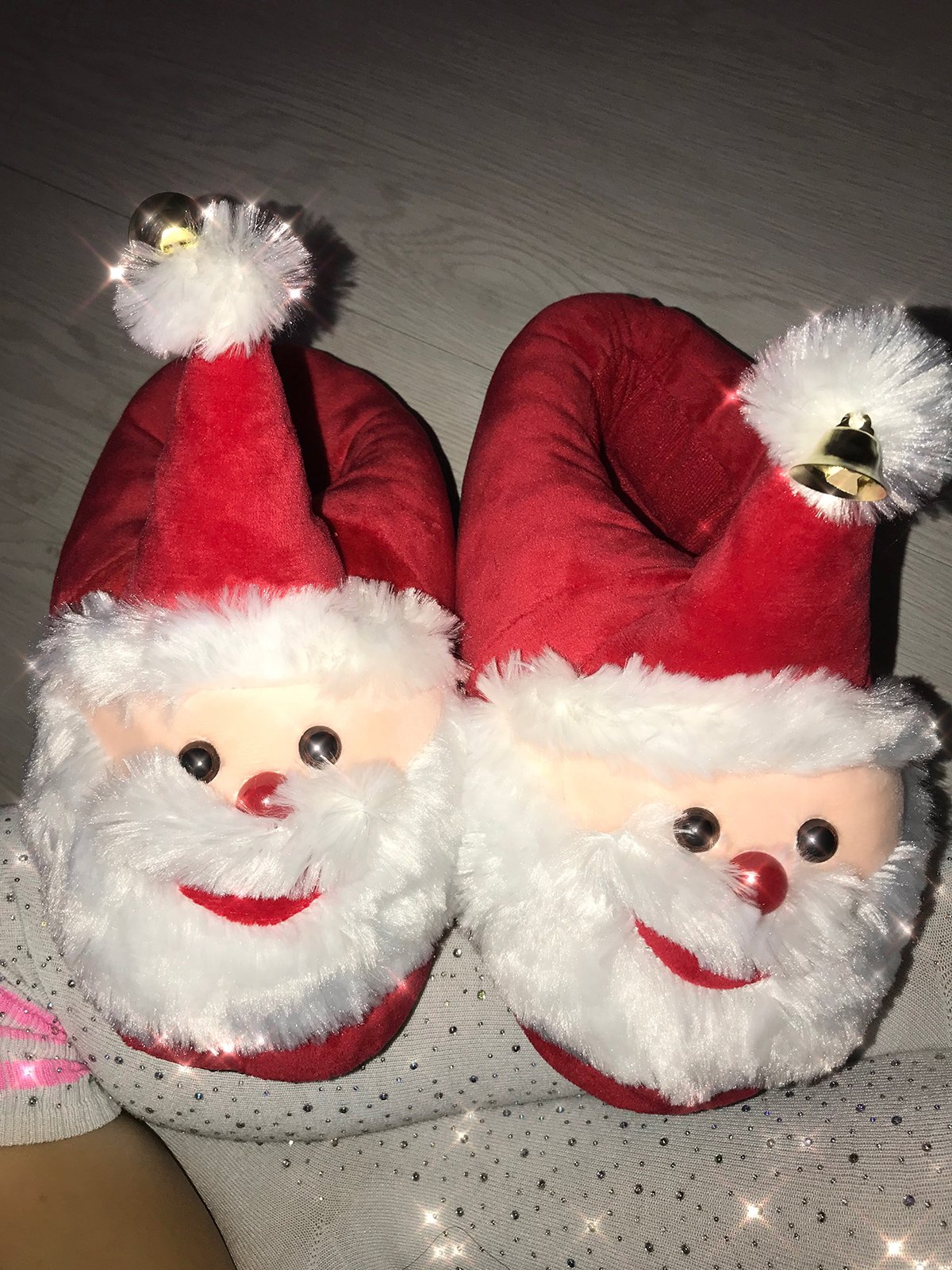 Christmas Snowman Bell Household Toe-covered Slippers