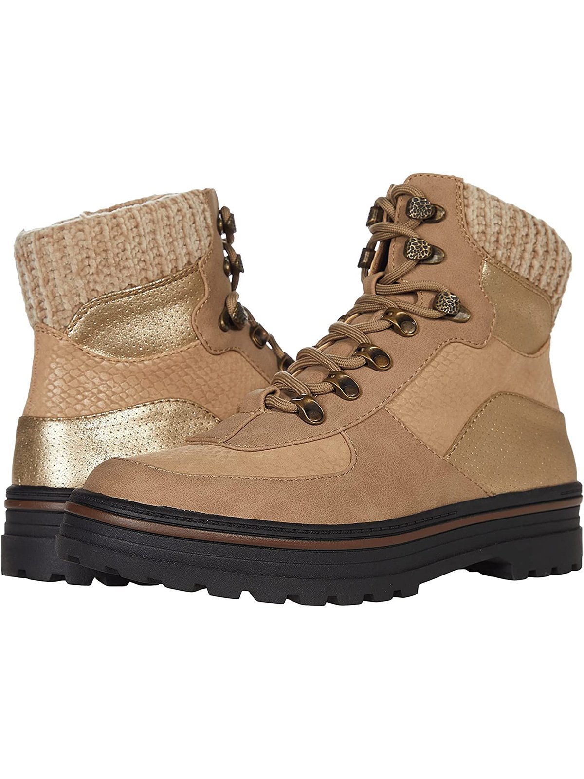 Leopard Print Plain Champagne Patchwork Warm Outdoor Boots