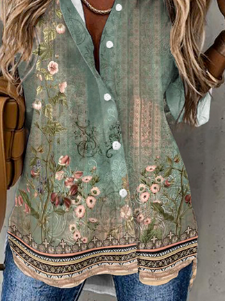Floral Casual Long Sleeve Blouse